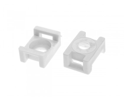 Площадка для хомут-стяжки 16х23 мм усиленная, белая (50 шт в пласт. конт.) STARFIX