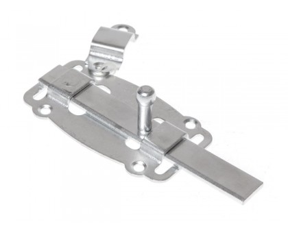 Задвижка дверная 100 мм плоская, белый цинк STARFIX