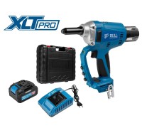 Аккум. заклепочный пистолет BULL CRG 1018 в чем. XLTpro, БЕСЩЕТ., 25 мм, 10000 Н, 1х4 А*ч