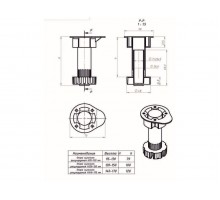 Опора кухонная регулируемая 95-130 черная STARFIX