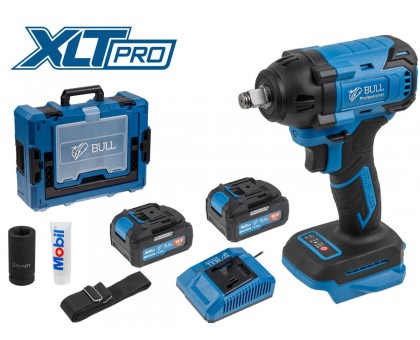 Аккум. ударный гайковерт BULL SC 1804 Xcase, XLTpro, БЕСЩЕТ., 18 В, 400 Н*м, 1/2", 2х4 А*ч, з/у 4 А