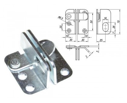 Проушины для замка с фиксатором белый цинк STARFIX
