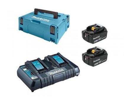 Комплект аккумулятор LXT 18.0 В BL1860B 2 шт. + зарядное устройство DC18RD + кейс MAKPAC тип 3