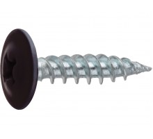 Саморез 4.2х16 мм с прессшайбой, цинк, острый, RAL 8017 (150 шт в пласт. конт.) STARFIX (цвет шоколадно-коричневый)