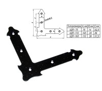 Уголок 165 мм декоративный, прямой, черн. мат. STARFIX