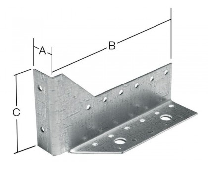 Опора балки правая 25х140х76 мм UOB R белый цинк STARFIX