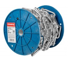 Цепь сварная длиннозвенная, оцинк. М8 DIN 763 (бухта 10 м) STARFIX